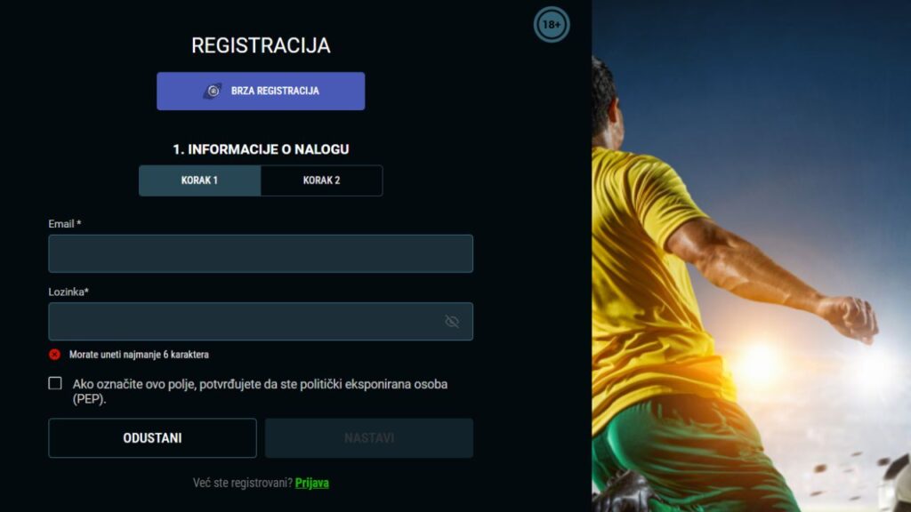 meridianbet registracija